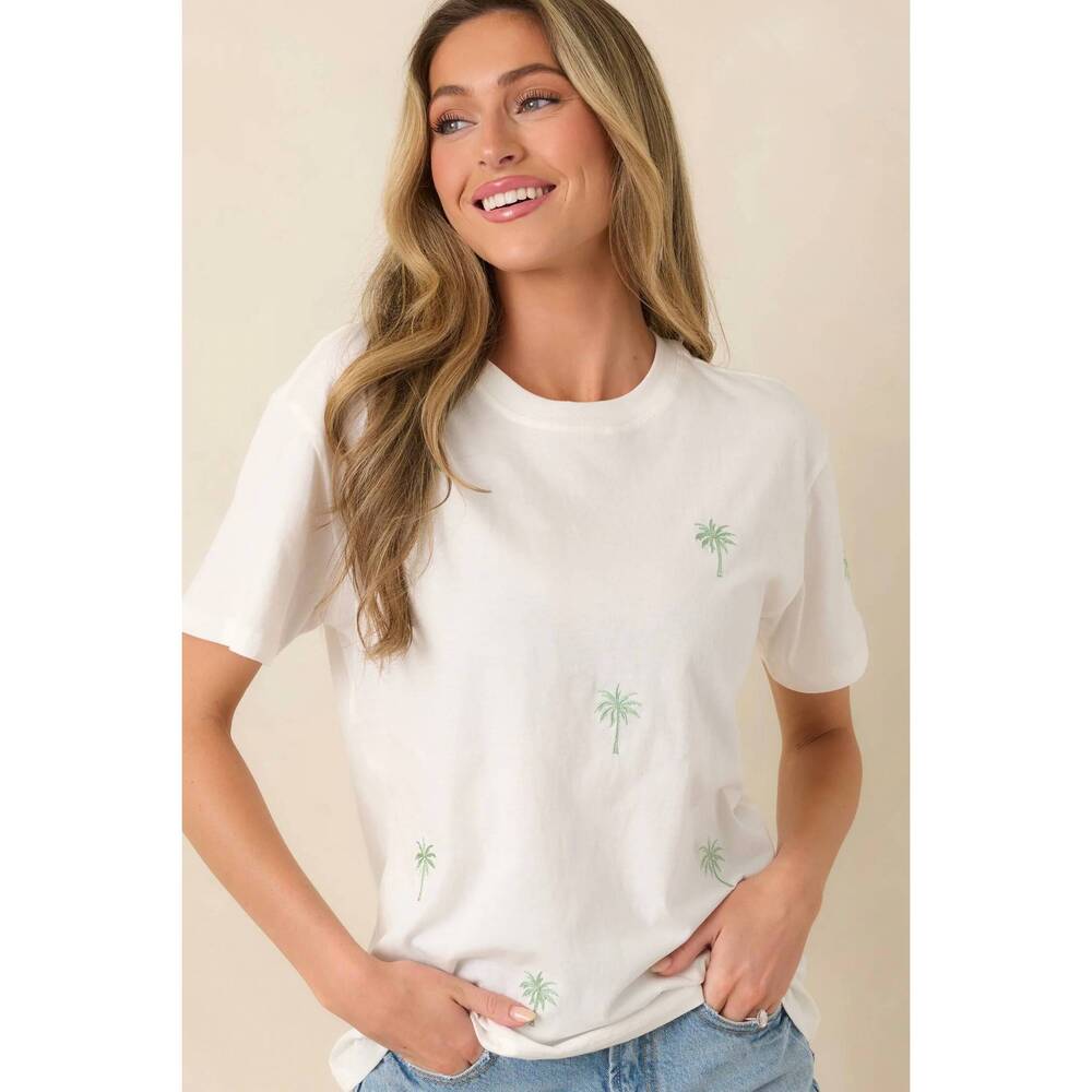 NEW Z SUPPLY palms boyfriend tee in sea salt